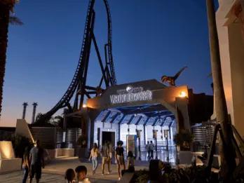 Entrance to Jurassic World VelociCoaster ride at Islands of Adventure