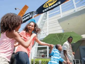 A family entering Express lane at Universal Orlando