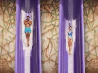 Couple riding Blackout water slide at Aquaventure Dubai