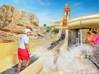 Man riding Jumeirah Sceirah at Wild Wadi Water Park