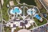 Aerial shot of Solara Resort in Orlando showing the pool, kids pool and wave simulator