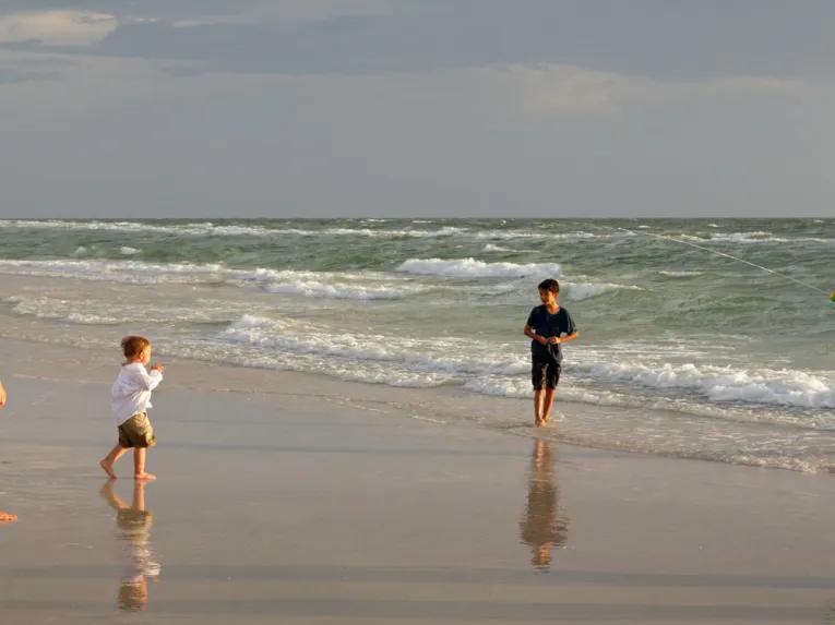 Family playing on Clearwater Beach