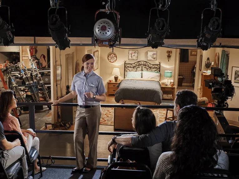 Guests in a working film studio at Warner Bros. Studio Tour Hollywood