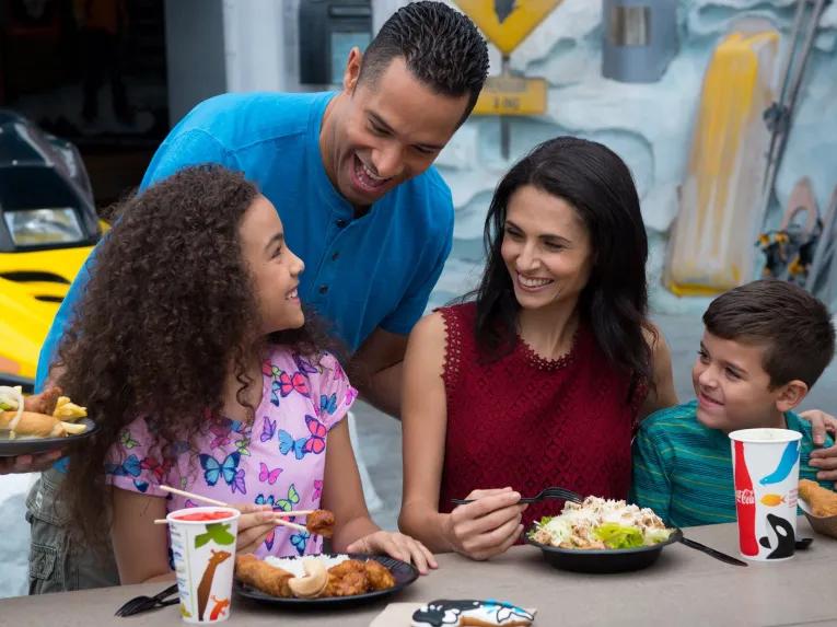 Family enjoying a meal at SeaWorld Orlando