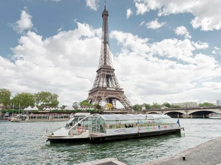 Batobus Hop-on Hop-off Sightseeing Cruise boat on the River Seine