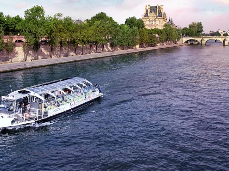 Batobus Hop-on Hop-off Sightseeing Cruise boat on the River Seine