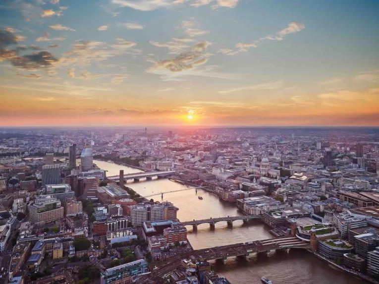 View from the Shard at sunset
