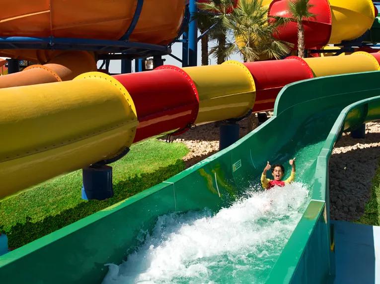 Boy on Wave Rider at LEGOLAND Dubai Water Park