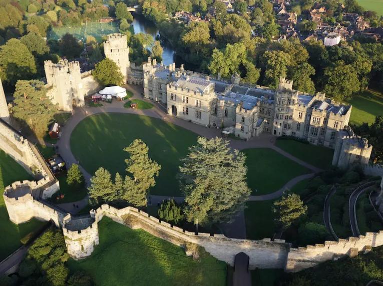 Aerial Shot of Warwick Castle
