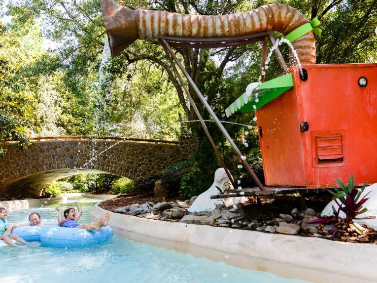 Guests floating down Cross Country Creek at Disney's Blizzard Beach