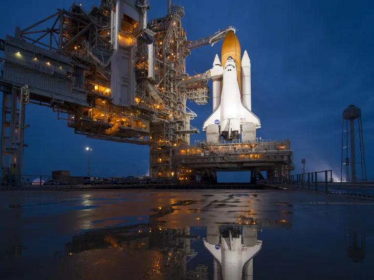 Atlantis on pad at Kennedy Space Center in Florida