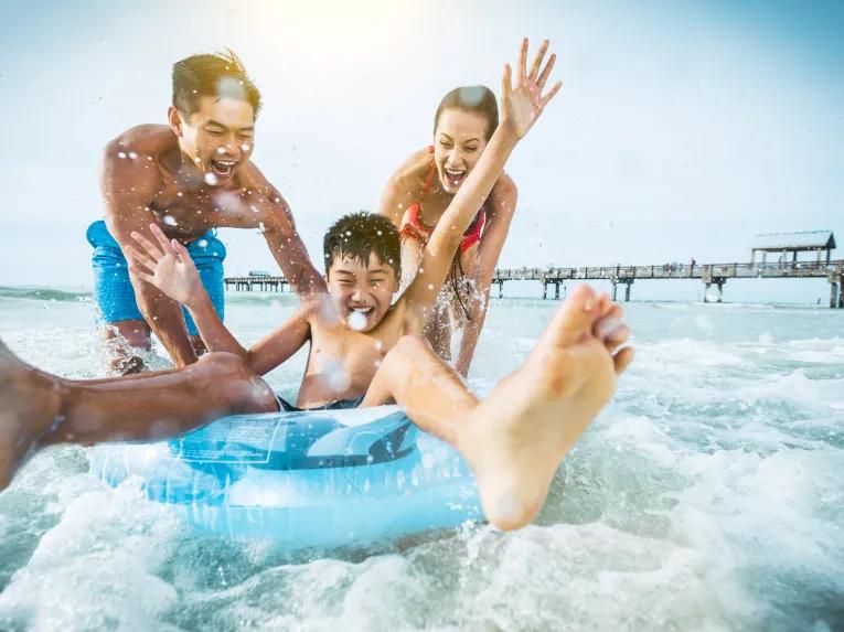 Boys playing on Clearwater Beach in Florida