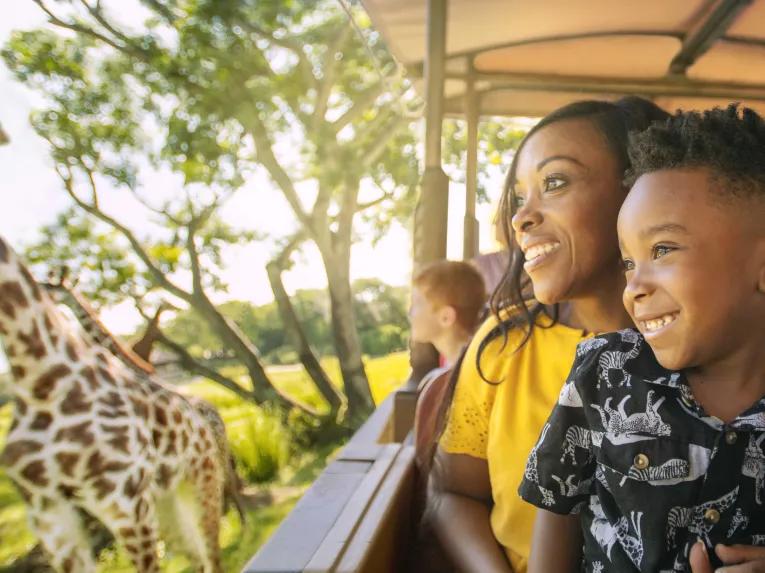 Mother and Son on Kilimanjaro Safaris at Disney's Animal Kingdom