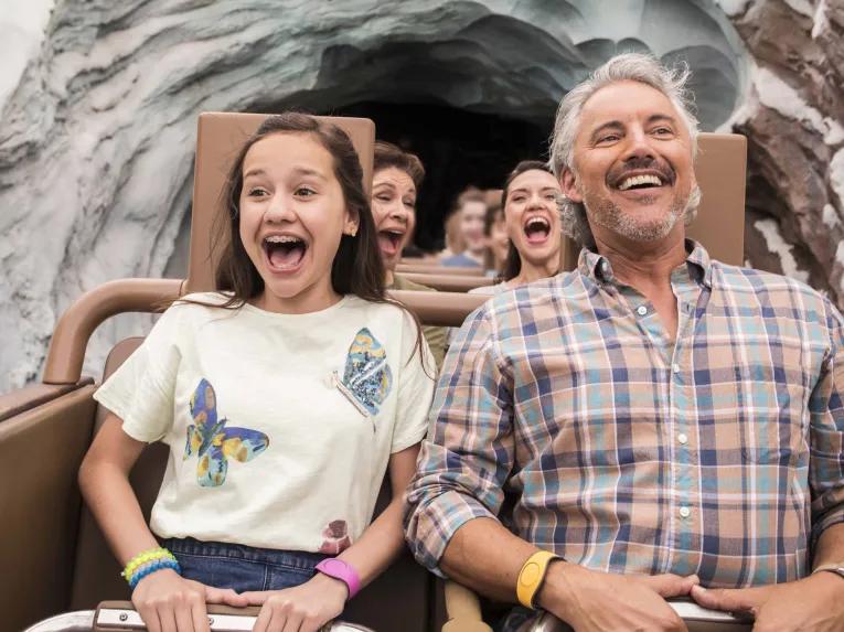 Father and daughter riding Expedition Everest - Legend of the Forbidden Mountain