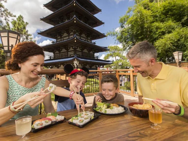 Family dining at Katsura Grill at Epcot