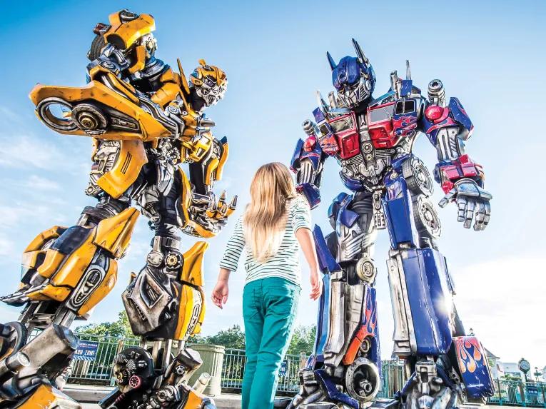 Girl with Transformers at Universal Studios Florida