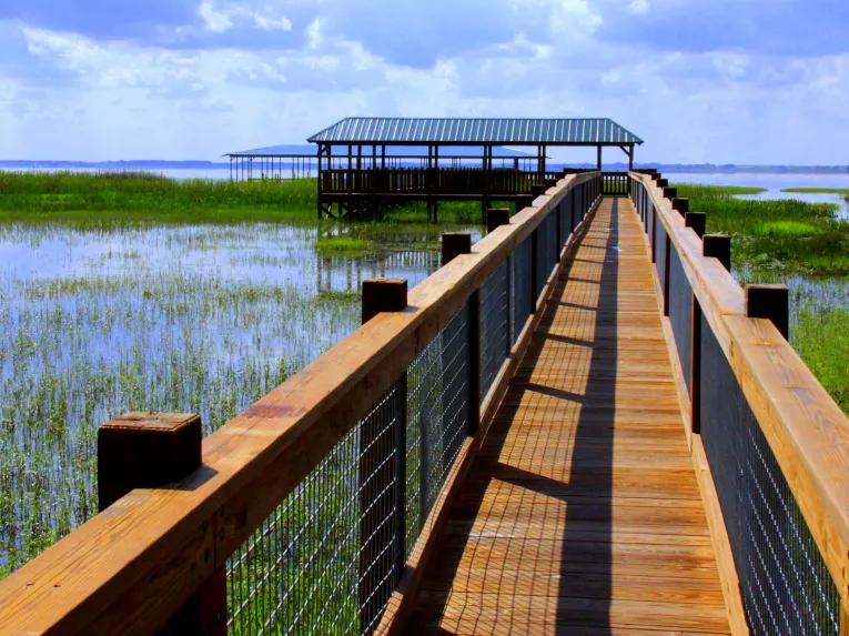 Airboat docking station at Wild Florida Gator Park