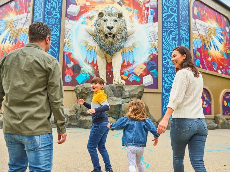Family approaching LEGO® MYTHICA: World of Mythical Creatures at LEGOLAND Windsor