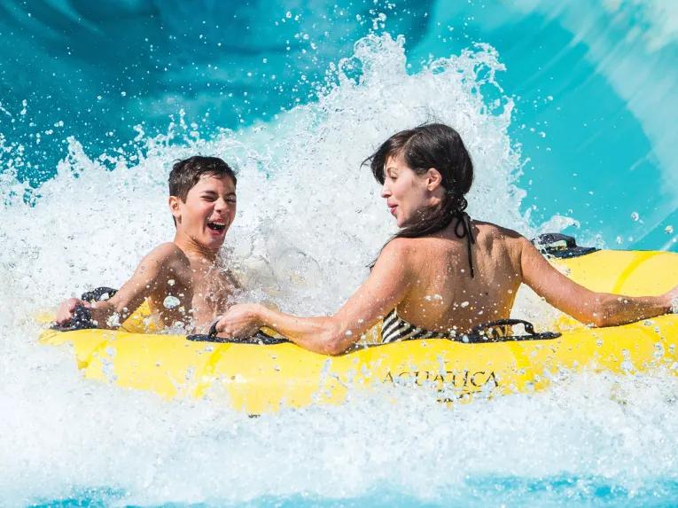 Girls riding Ray Rush at Aquatica Orlando