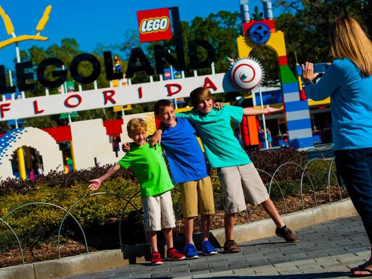 Family at the entance to LEGOLAND Florida