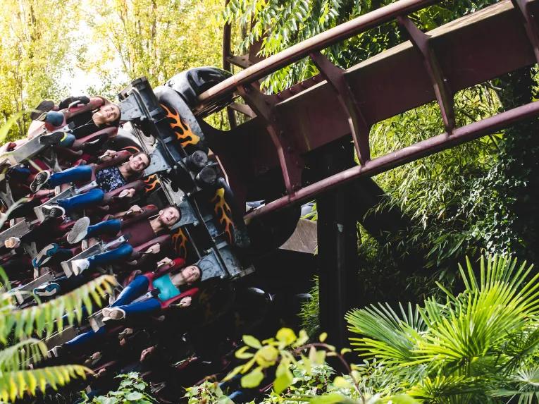 Guests riding Nemesis Inferno at THORPE PARK