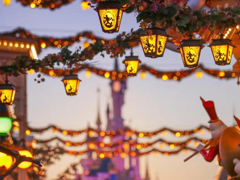 Halloween decorations on Main Street, U.S.A. Disneyland Paris