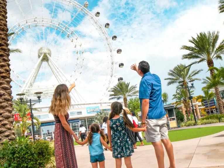 A family at The Wheel at ICON Park™ 