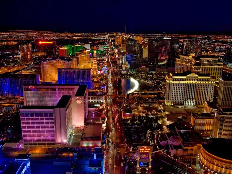 Las Vegas Strip Highlights Night Flight