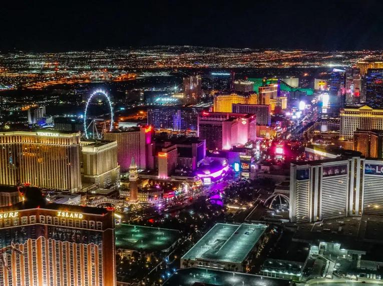 Las Vegas Strip Highlights Night Flight
