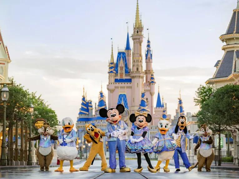 Mickey Mouse and Gang in front of Cinderella Castle at Magic Kingdom