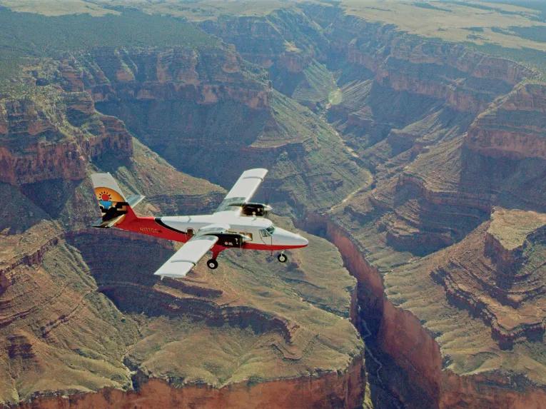 Grand Discovery Rim plane flying over the Grand Canyon 