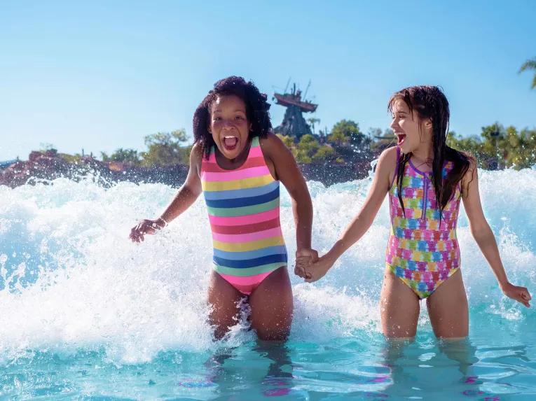 Girls in Wave Pool at Disney's Typhoon Lagoon Water Park