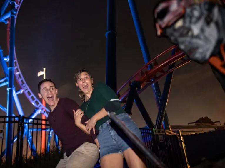 Guests getting a fright at SeaWorld Howl-O-Scream