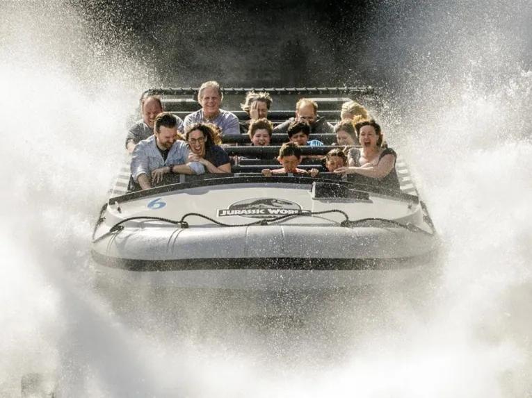 Splashdown on Jurassic World – The Ride at Universal Studios Hollywood