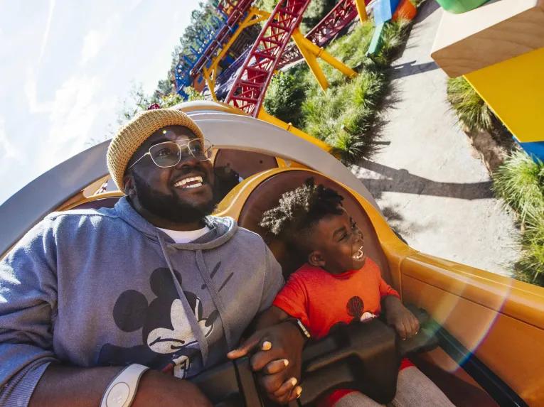Guests on Slinky Dog Dash, Disney's Hollywood Studios