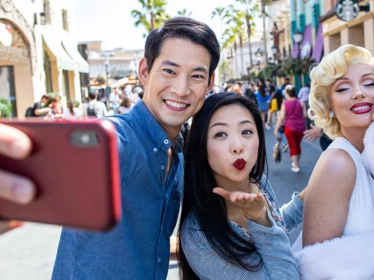 Guests with Marilyn Monroe at Universal Studios Hollywood