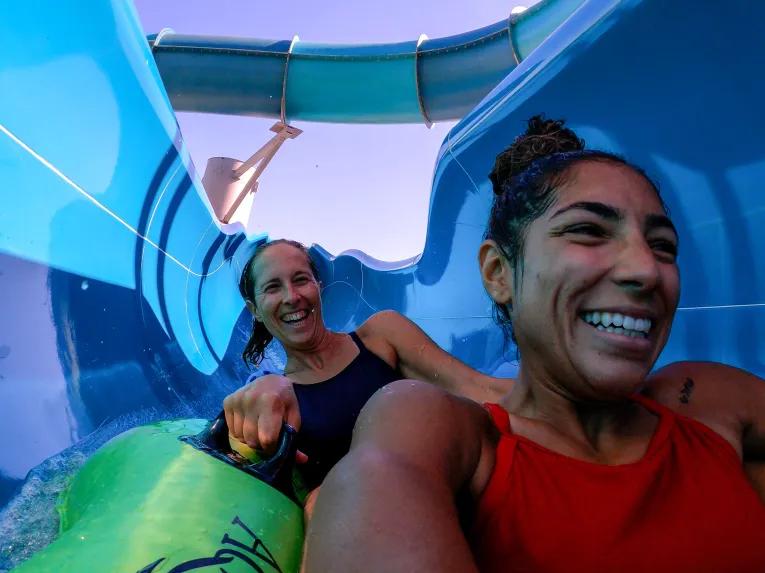 Guests on Rip Tide Race at Aquatica in Orlando