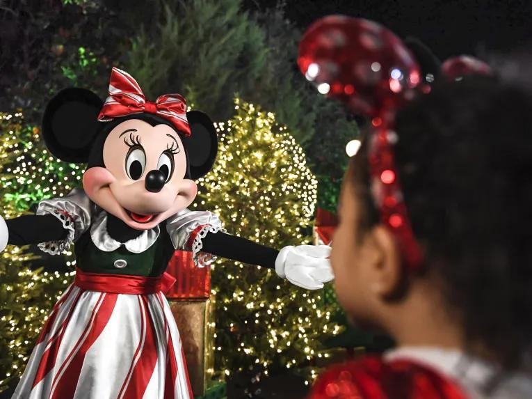 Guest with Minnie Mouse at Mickey's Very Merry Christmas Party, Magic Kingdom Park