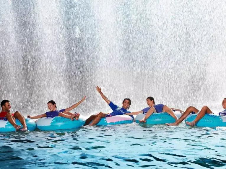 Family on Action River, Wild Wadi Waterpark in Dubai