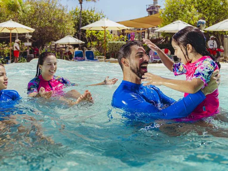 Family in Breakers Bay at Wild Wadi Waterpark in Dubai