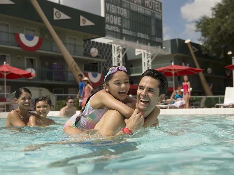 Family in the pool, Disney's All-Star Sports Resort