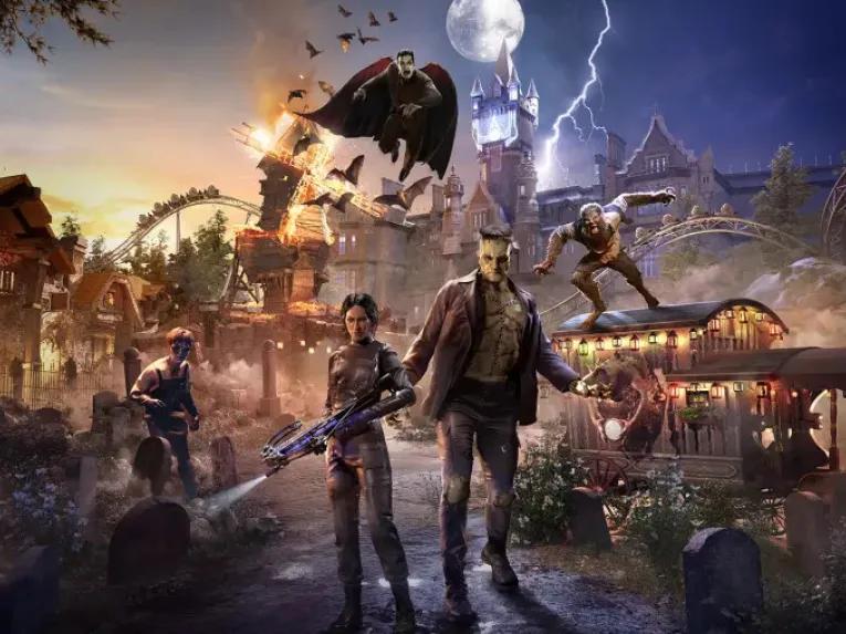 Konzeptzeichnungen von Frankensteins Monster, Dracula, dem Wolfsmenschen und einem Monsterjäger in Dark Universe