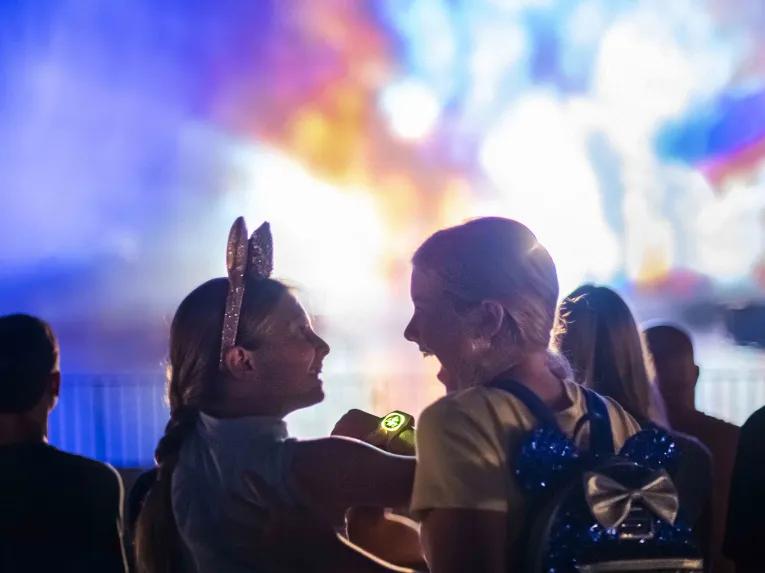 Guests at Fantasmic! in Disney's Hollywood Studios