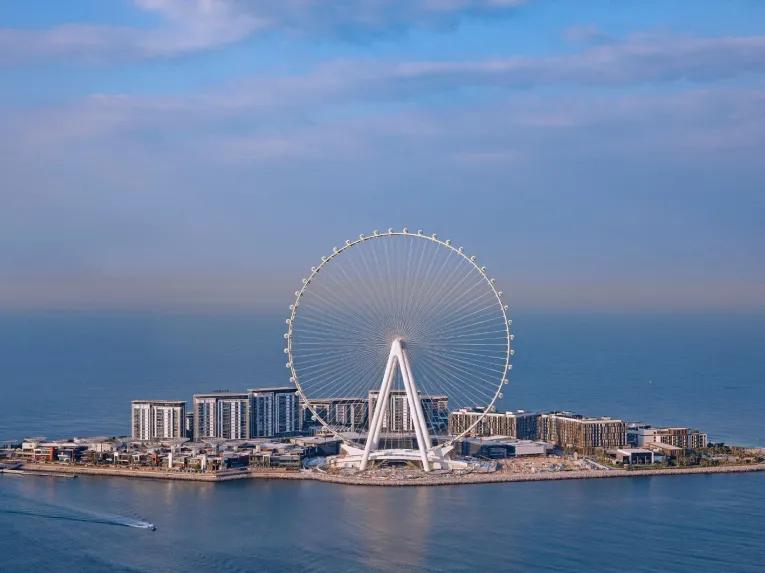 Wide view of Ain Dubai, the giant observation wheel on Bluewaters Island