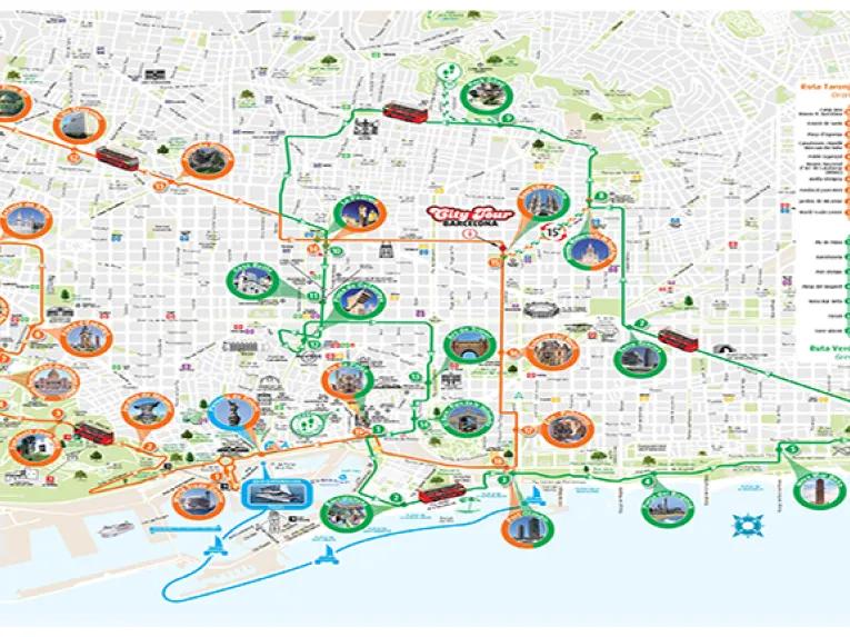 Route map of Barcelona