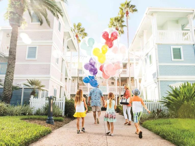 Old Key West Exterior Guests with Mickey Balloons