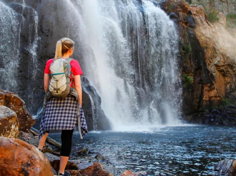 Lady stood at the edge of MacKenzies Falls