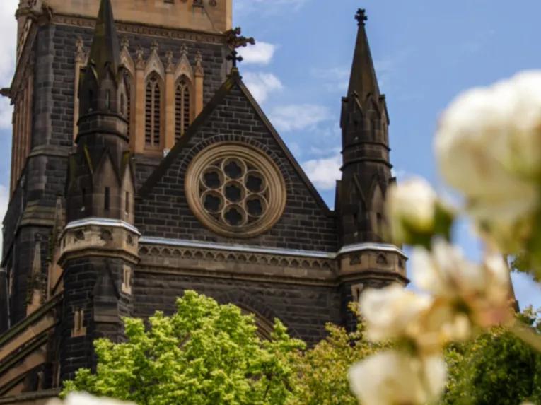 Exterior view of St Patrick’s Cathedral taken during the Melbourne City Discovery Tour