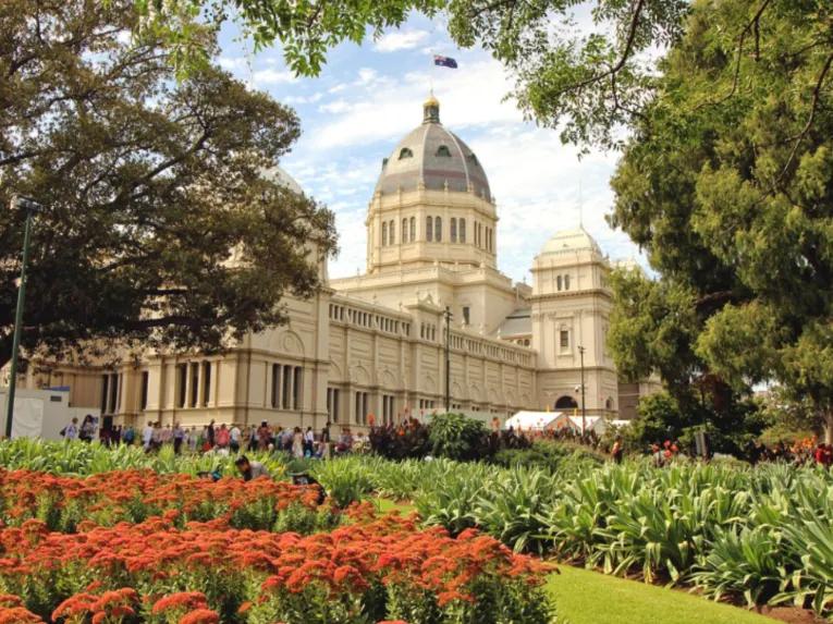 Exterior view of the Royal Exhibition Building during the Melbourne City Discovery Tour