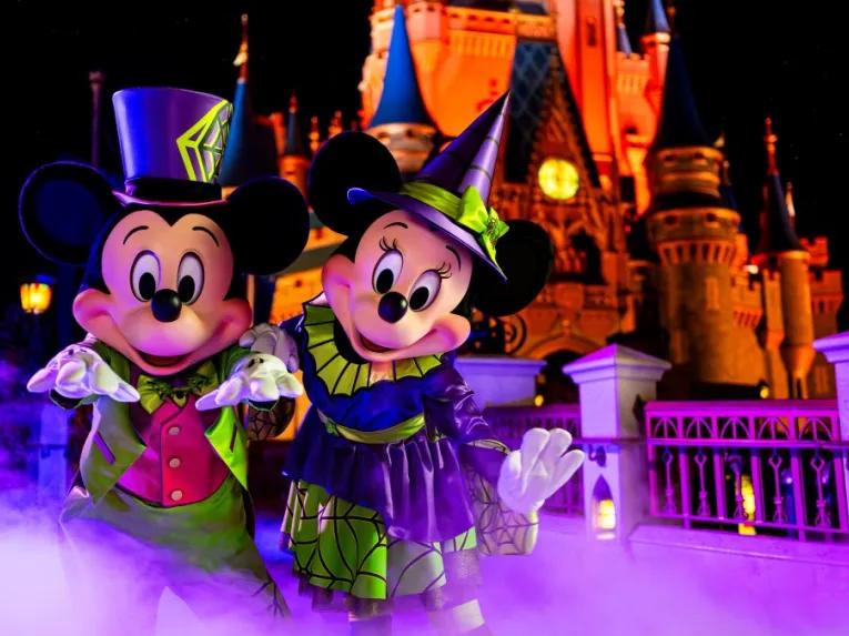Mickey Mouse and Minne Mouse at Mickey's Not So Scary Halloween Party in Magic Kingdom